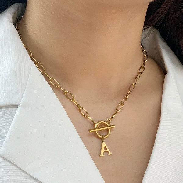 Paperclip Initial Necklace