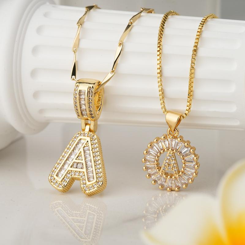 14k Diamond Initial Necklace Set