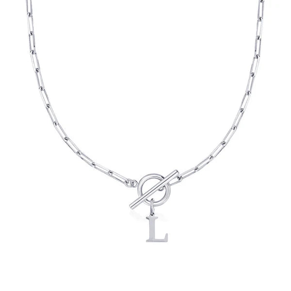 Paperclip Initial Necklace