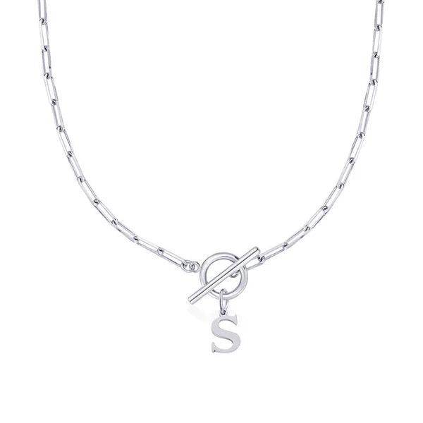 Paperclip Initial Necklace