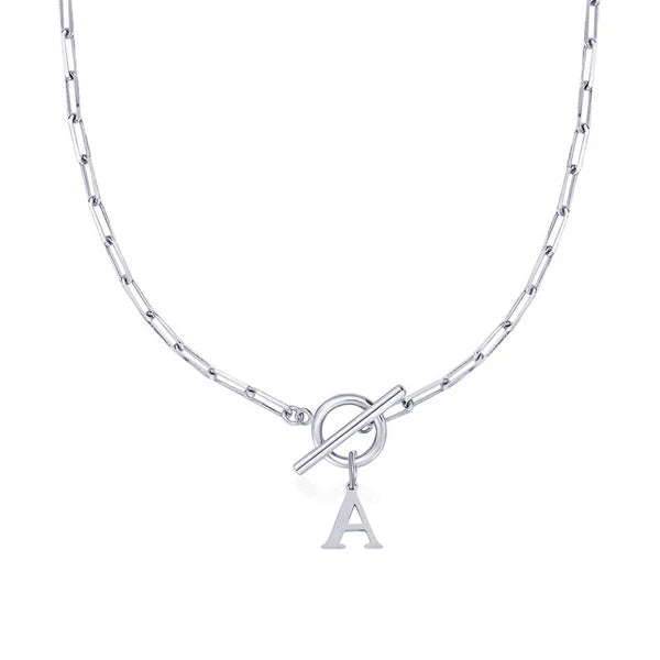 Paperclip Initial Necklace